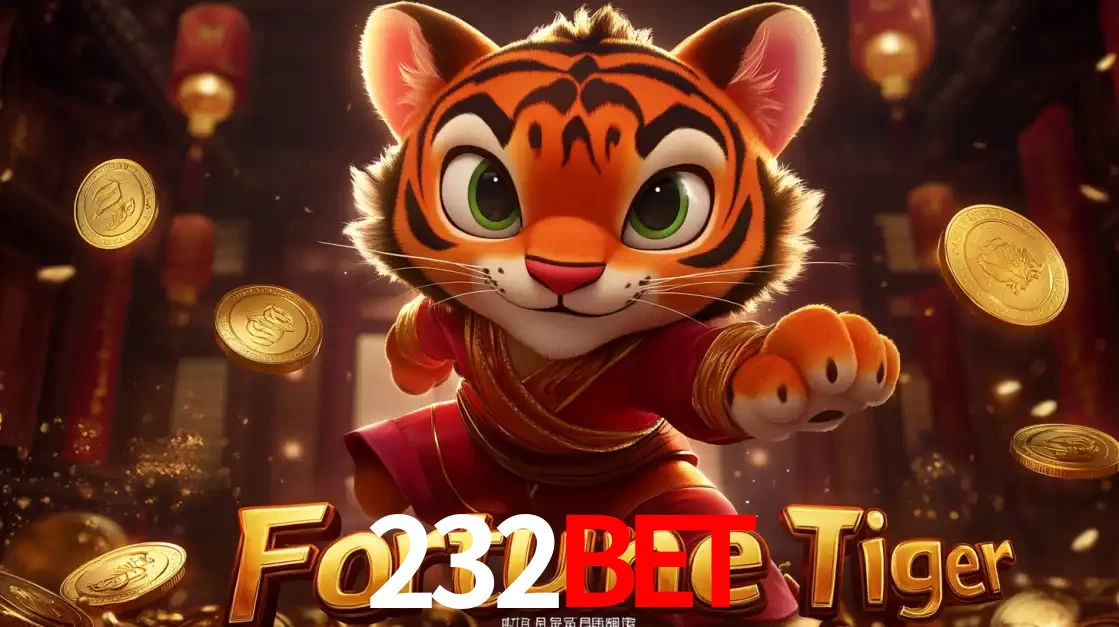 O carismático mascote do jogo de slot Fortune Tiger, um tigre fofo em pose de artes marciais, pronto para trazer sorte e multiplicadores de ganhos no cassino online 232BET.