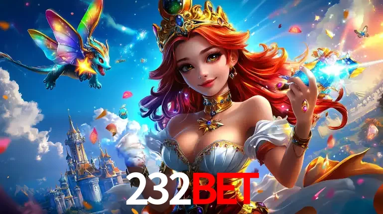 A princesa de um reino de fantasia mágico, com seu pequeno dragão, apresentando um mundo de prêmios encantados nos jogos de caça-níqueis do cassino 232BET.